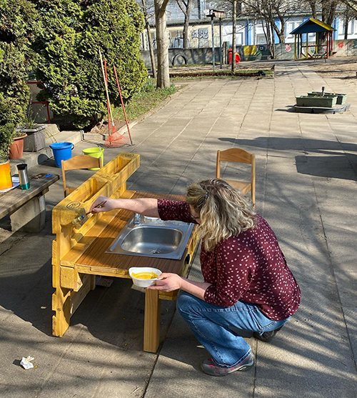 Gartenarbeit im "Hanseviertel"