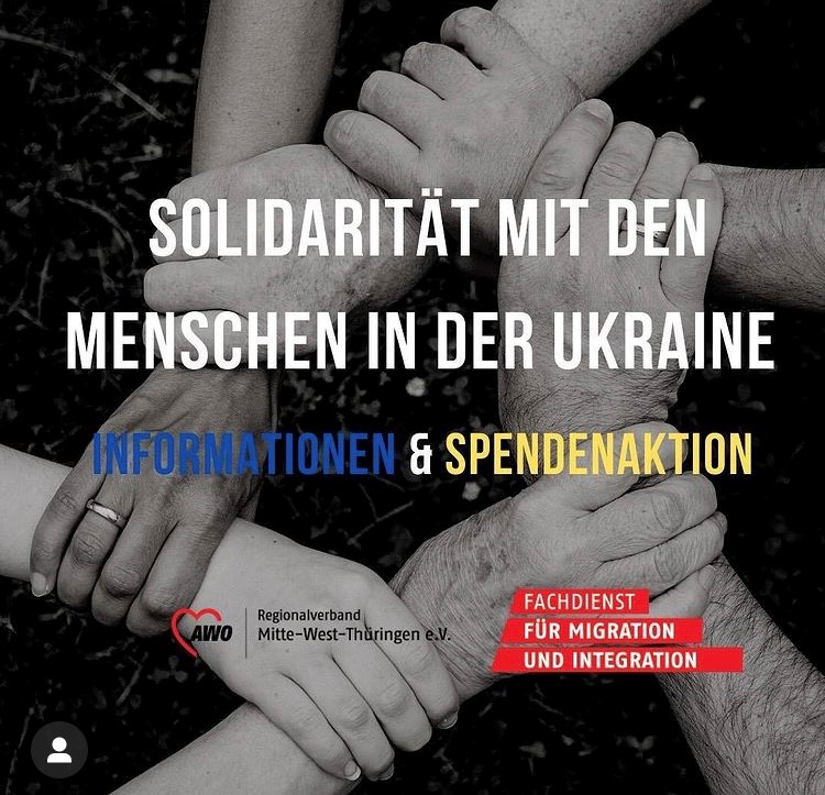 Aktualisiert: Spendenaktionen der AWO Thüringen für die Ukraine